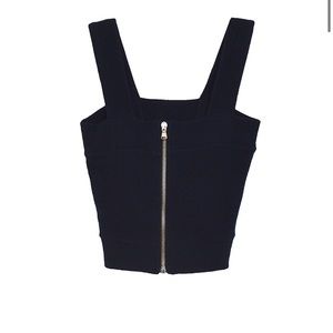 Slim-Fit Front-Zip Bandage Tank Top